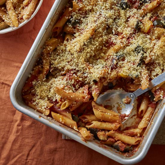 Vegan Ratatouille Pasta Bake