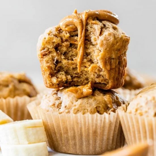 Peanut Butter Banana Muffins