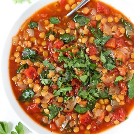 Smoky Tomato Lentil Soup