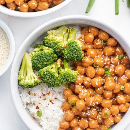 Sticky Sesame Chickpeas