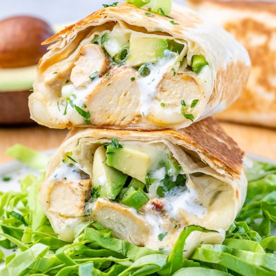 CHICKEN AVOCADO RANCH BURRITO SANDW