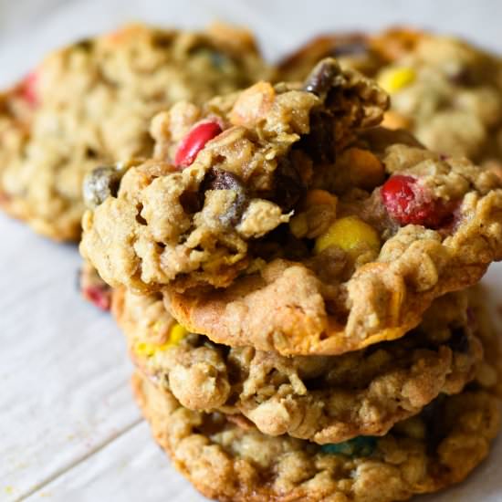 Thick and Chewy Monster Cookies