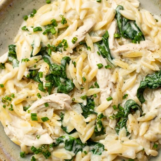 boursin orzo with chicken
