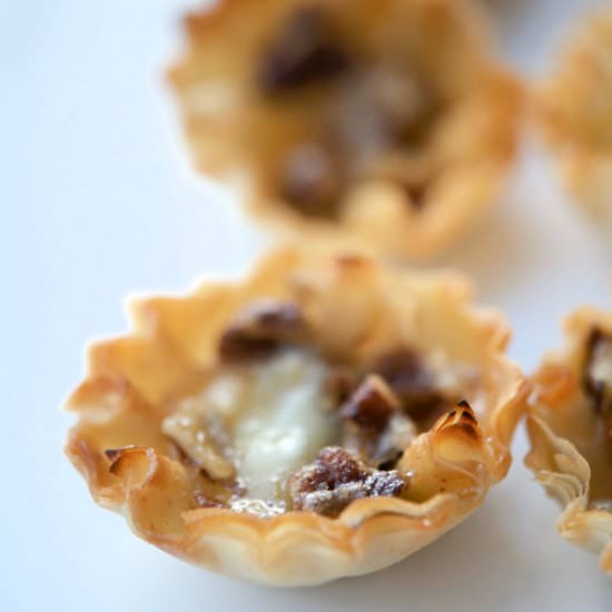 Bourbon Pecan Brie Bites