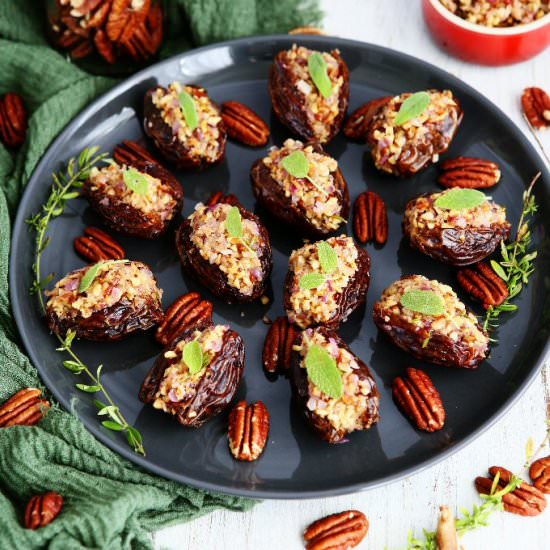 Pecan Quinoa Stuffed Medjool Dates