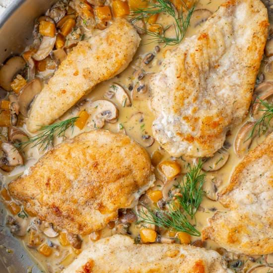 chicken butternut squash mushroom