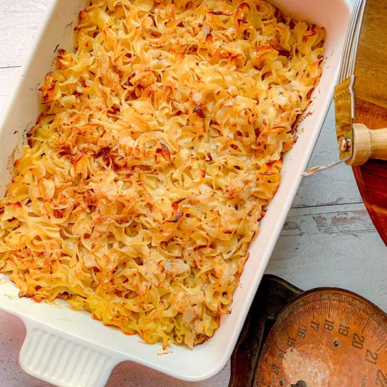 No Yolk Savory Noodle Kugel