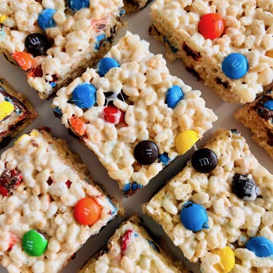 M&M Rice Krispies Treats