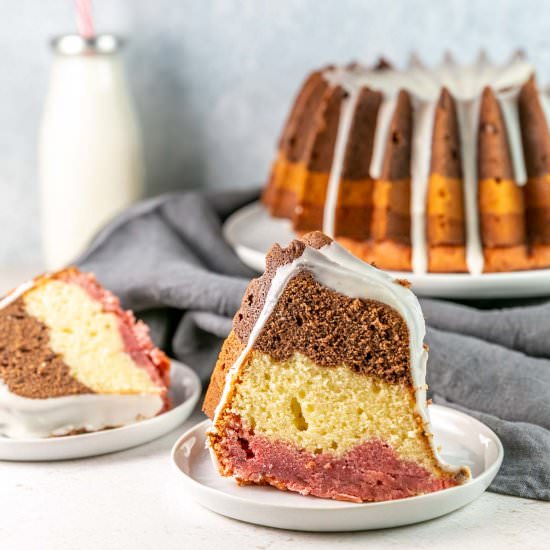 Neapolitan Bundt Cake