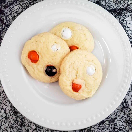 Fall Cake Mix Cookies with M&Ms