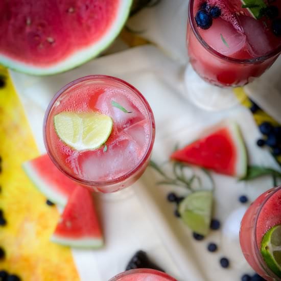 Watermelon Tarragon Mojitos