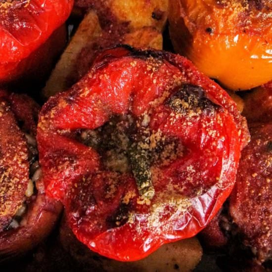Greek Stuffed Tomatoes and Peppers