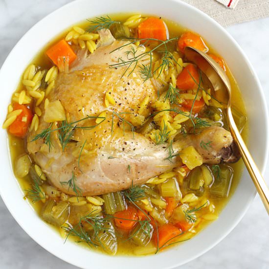 Chicken in a Pot with Orzo