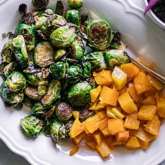 Roasted Brussels Sprouts and Squash