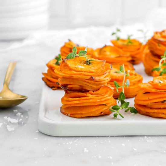 Rosemary Garlic Sweet Potato Stacks