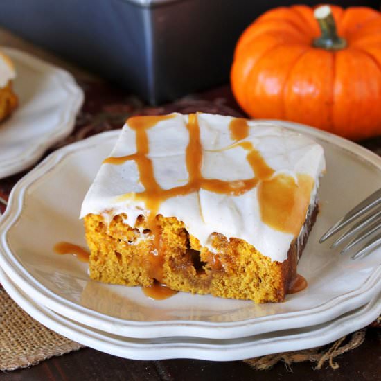 Caramel Pumpkin Poke Cake