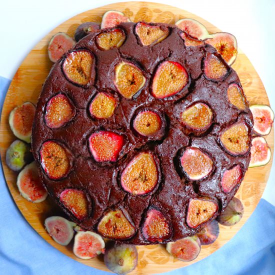 Chocolate Cognac Fresh Fig Cake