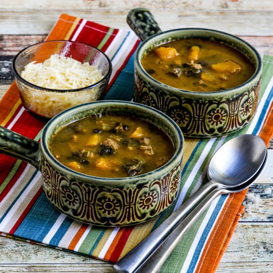Turkey Soup with Kale, Mushrooms