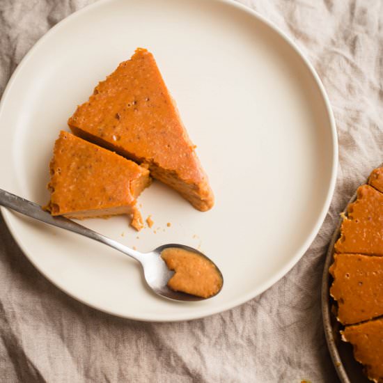 Crustless Pumpkin Pie with Chai Spi