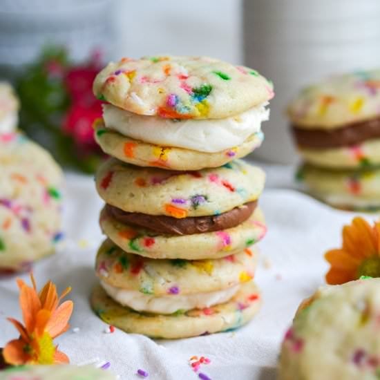 Vegan Funfetti Sandwich Cookies