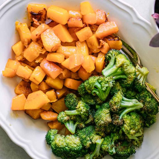 Roasted Squash and Broccoli