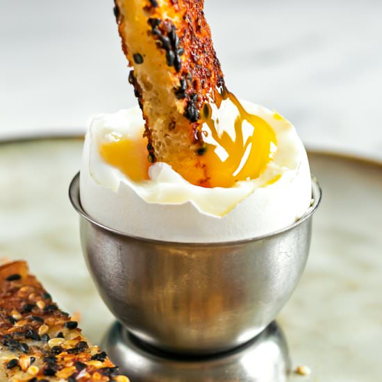 Egg with Parmesan Crusted Soldiers