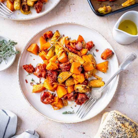 Brussel Sprout Sweet Potato Hash