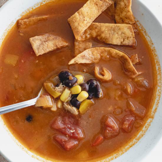 Hearty Black Bean Tortilla Soup