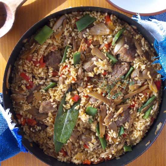 Rice with Ribs and Mushrooms