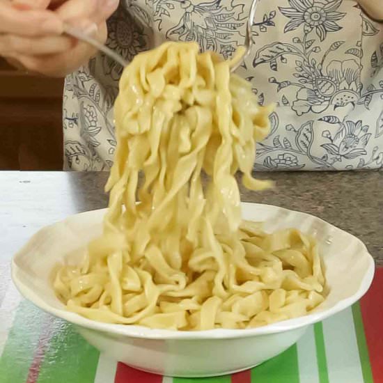 Egg Noodles in Chicken Broth