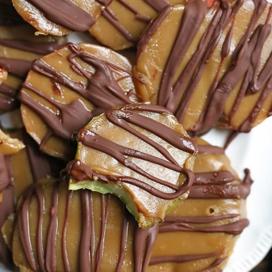 Paleo Vegan Caramel Apple Slices