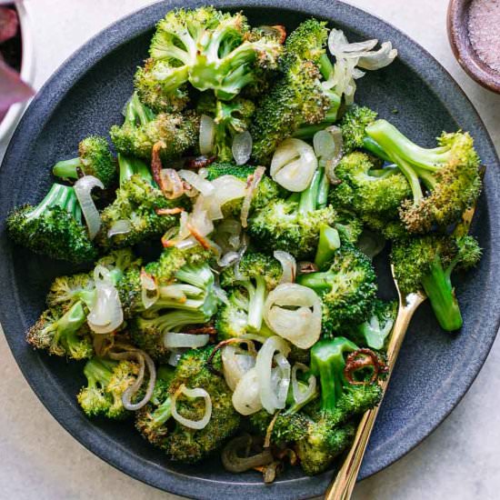 Roasted Broccoli and Shallots
