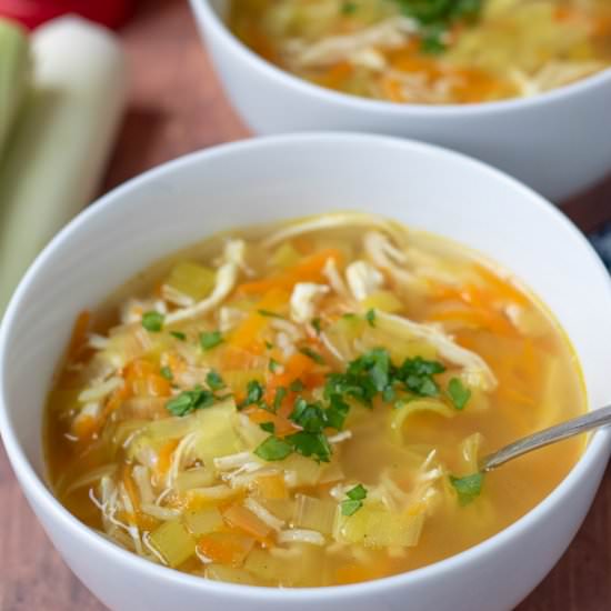 Scottish Cock-a-Leekie Soup