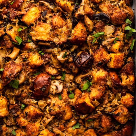 The Best Vegan Mushroom Stuffing