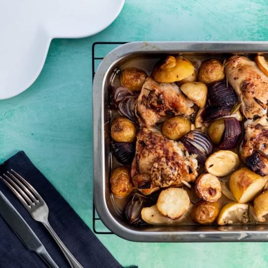 Roasted Lemon Chicken Traybake