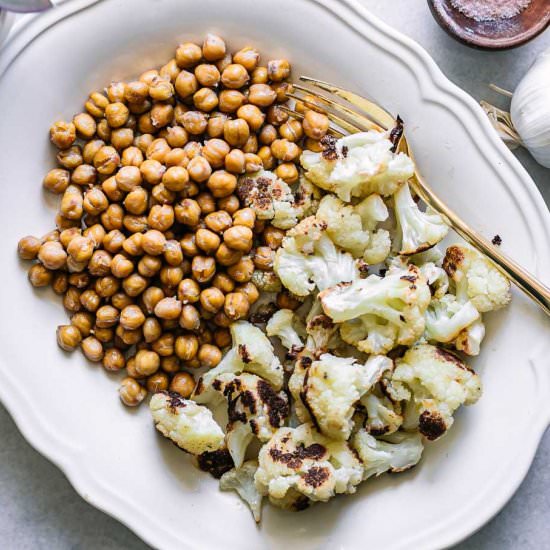 Roasted Cauliflower and Chickpeas