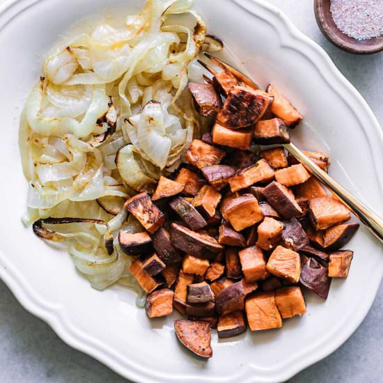 Roasted Sweet Potatoes and Onions