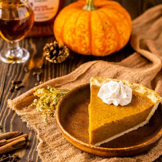 Maple-Bourbon Pumpkin Pie