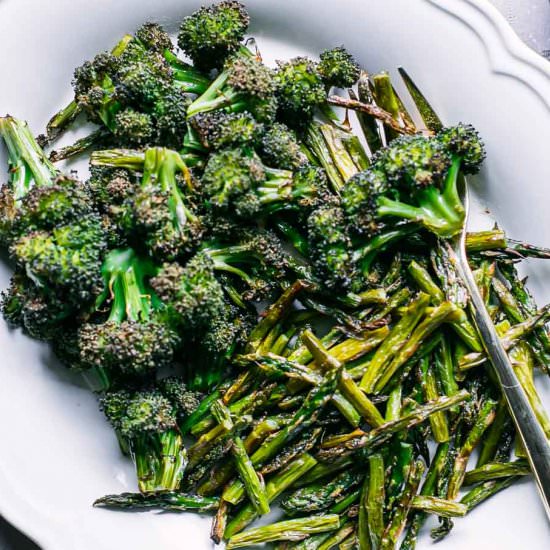 Roasted Broccoli and Asparagus