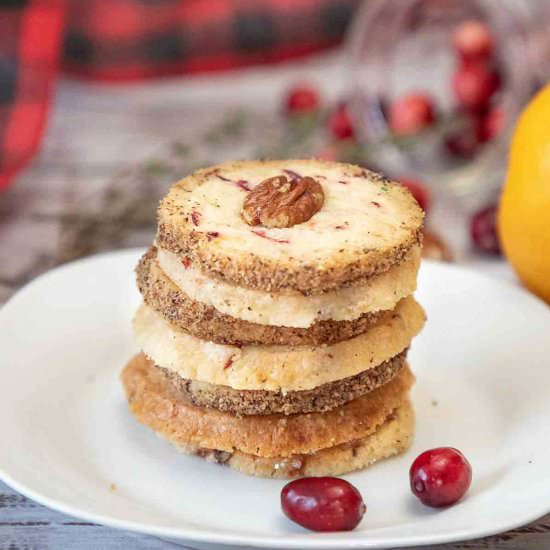 Cranberry Orange Shortbread Cookies