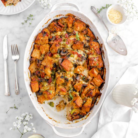 Cheesy Sourdough Stuffing
