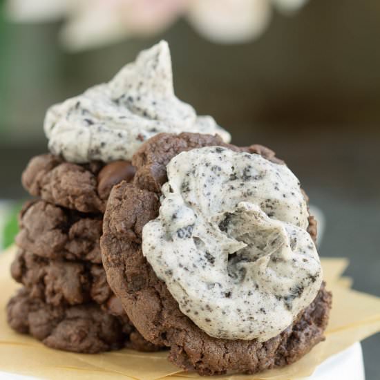 Fudge Cookies with Oreo Frosting