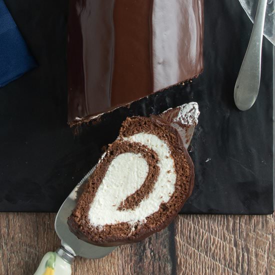 Chocolate Swiss Roll Cake