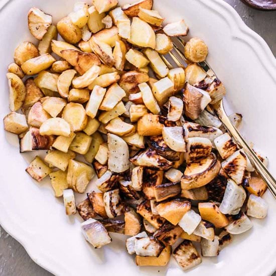 Roasted Parsnips and Turnips