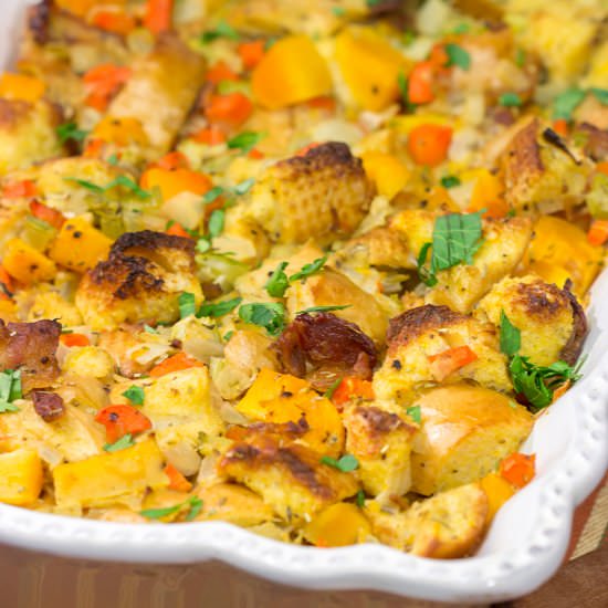 Bacon and Butternut Squash Stuffing