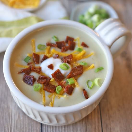 Creamy vegan potato soup
