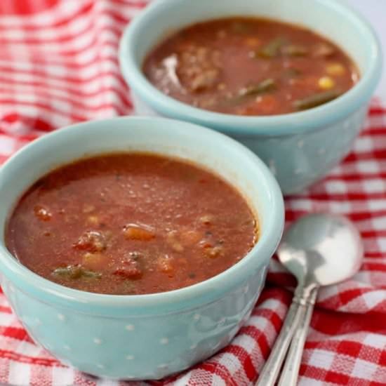 Slow Cooker Beef & Vegetable Soup