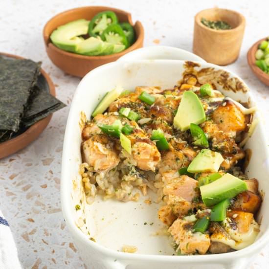 Easy Salmon Sushi Bake Recipe