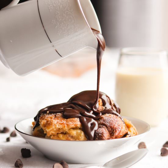 Eggnog Bread Pudding w/Nutella