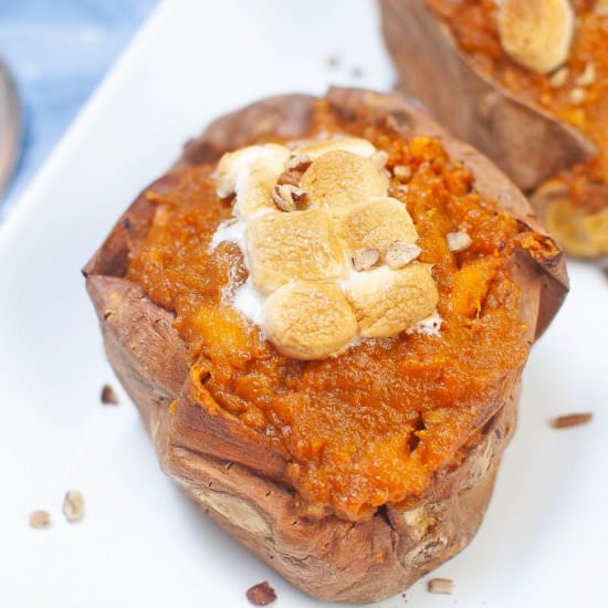 Air fryer baked sweet potatoes